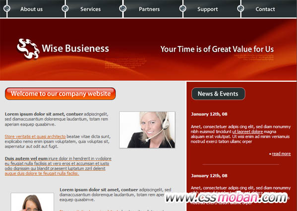 商务企业网站CSS模板20