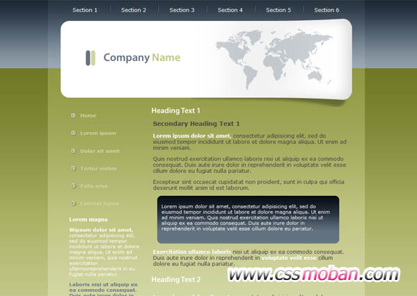 商务企业网站CSS模板14