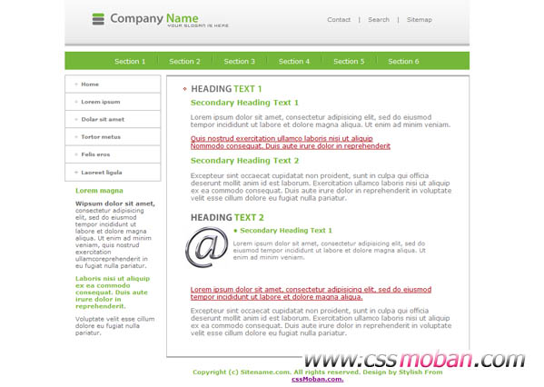 商务企业网站CSS模板13