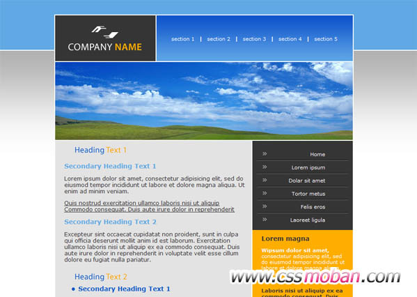 商务企业网站CSS模板11