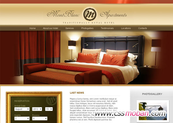 漂亮的酒店企业网站模板