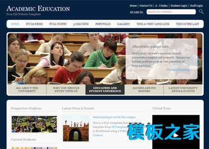 蓝色简洁学校教育网站模板