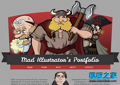 卡通动漫游戏人物网页模板