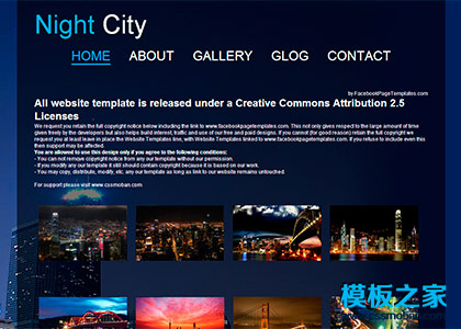 城市风光夜景展示企业网站模板