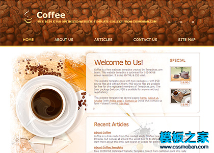 棕色质感大气咖啡豆企业模板