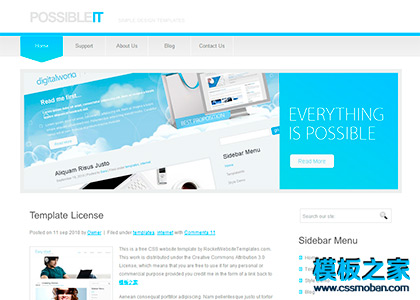 蓝色漂亮的IT博客CSS模板