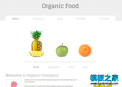 简洁清爽蔬菜水果html5企业网页模板