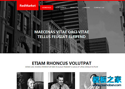 红色宽屏商务科技公司网页模板