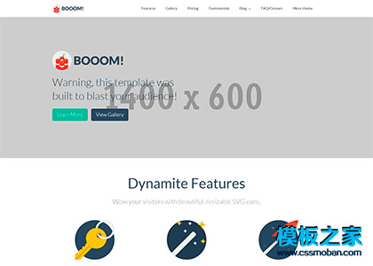 Booom简洁设计互联网公司bootstrap模板