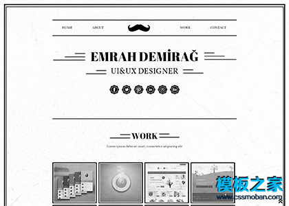 个性黑白边框简洁设计师网站模板
