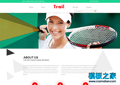 大气宽屏网球运动企业网站模板