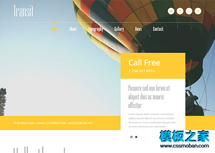 黄色大图漂亮境外旅游公司网站模板