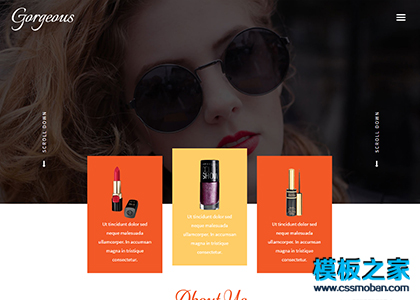 侧栏Menu导航美容化妆专题网页模板