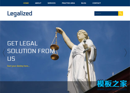 蓝色漂亮律师事务所企业网站模板
