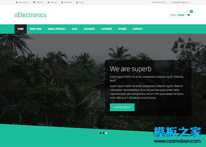 碧绿色大气电子商务响应式网站模板下载