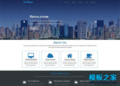 蓝色sky商务IT服务公司网页模板