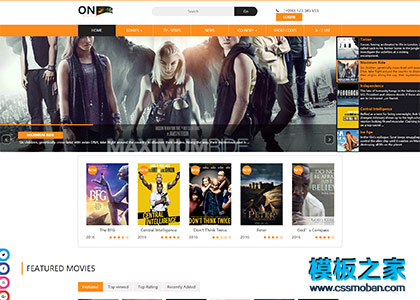 橙色漂亮Movie电影门户网站模板