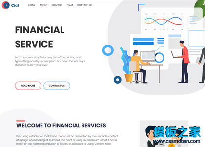 宽屏漂亮金融服务公司响应式网站模板