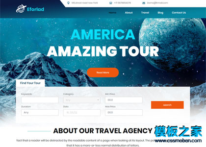 eforlad环球旅行旅游宣传网站模板