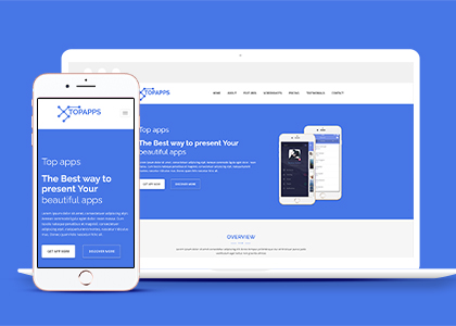 蓝色网站设计APP制作企业网站模板