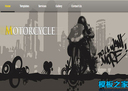 motor cycle简单诱人深棕色双列布局网站模板