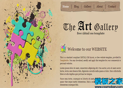art gallery2列标准布局burly wooden颜色网站模板