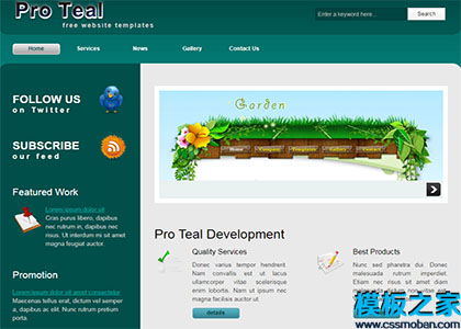 pro teal专业设计teal色全站点多页网站模板
