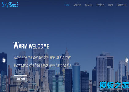 sky touch蓝色现代主题单页响应式网站模板