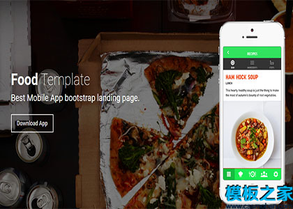 多用途现代设计bootstrap简约响应式foodz单页网站模板