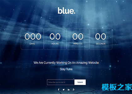 blue自适应蓝色星空倒数计时动画响应式单页网站模板