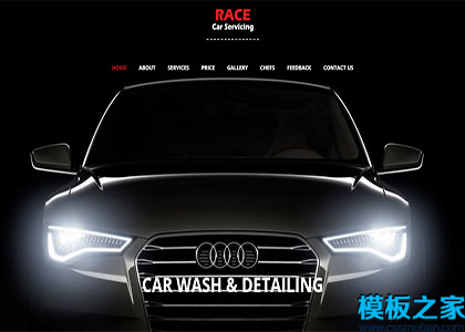 高质量UI设计race car黑白设计良好汽车网站模板
