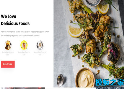 kusina几何健康食品主题餐厅bootstarp网站模板