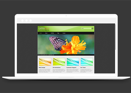 绿色清新图文展示果冻风格排版照片展示介绍网站模板