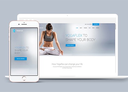 简约便携式健康瑜伽训练引导式网站模板