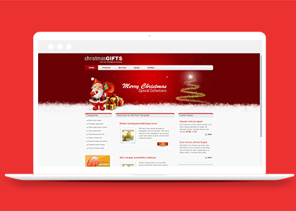 喜庆红色风圣诞礼物放送活动宣传圣诞节网站模板