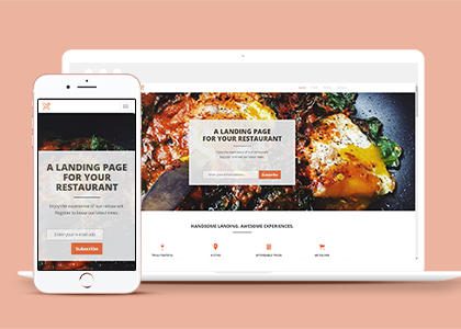 创新响应式美食西餐厅食谱单页网站模板