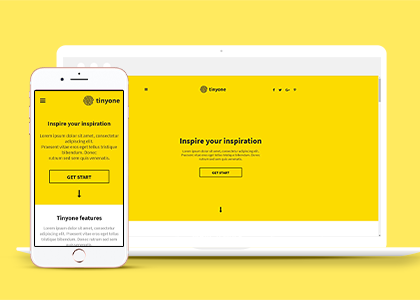 CSS3黄色响应式个人主页单页网站模板