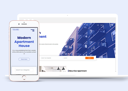 蓝色简洁房地产开发租赁销售企业网站模板