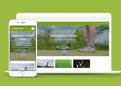 绿色高级高尔夫户外运动俱乐部网站模板