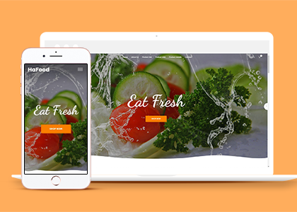宽屏绿色有机水果蔬菜电商HTML5网站模板