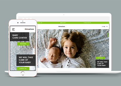 绿色婴儿护理中心机构HTML5网站模板