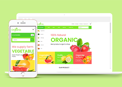 清新绿色蔬菜水果网上商城网站模板