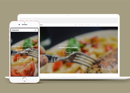 简洁宽屏美食餐厅网红饭店网站模板