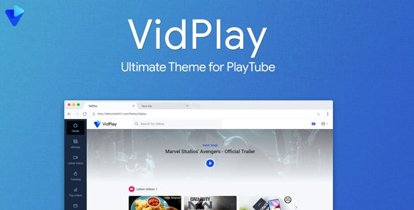 VidPlay v1.9 - PlayTube第三方商业主题模板下载